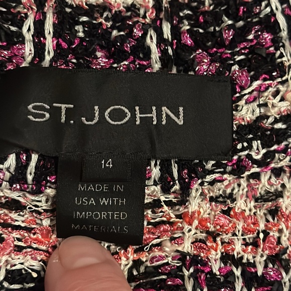 St. John Blazer Size 14 Pink and Black - Picture 5 of 12